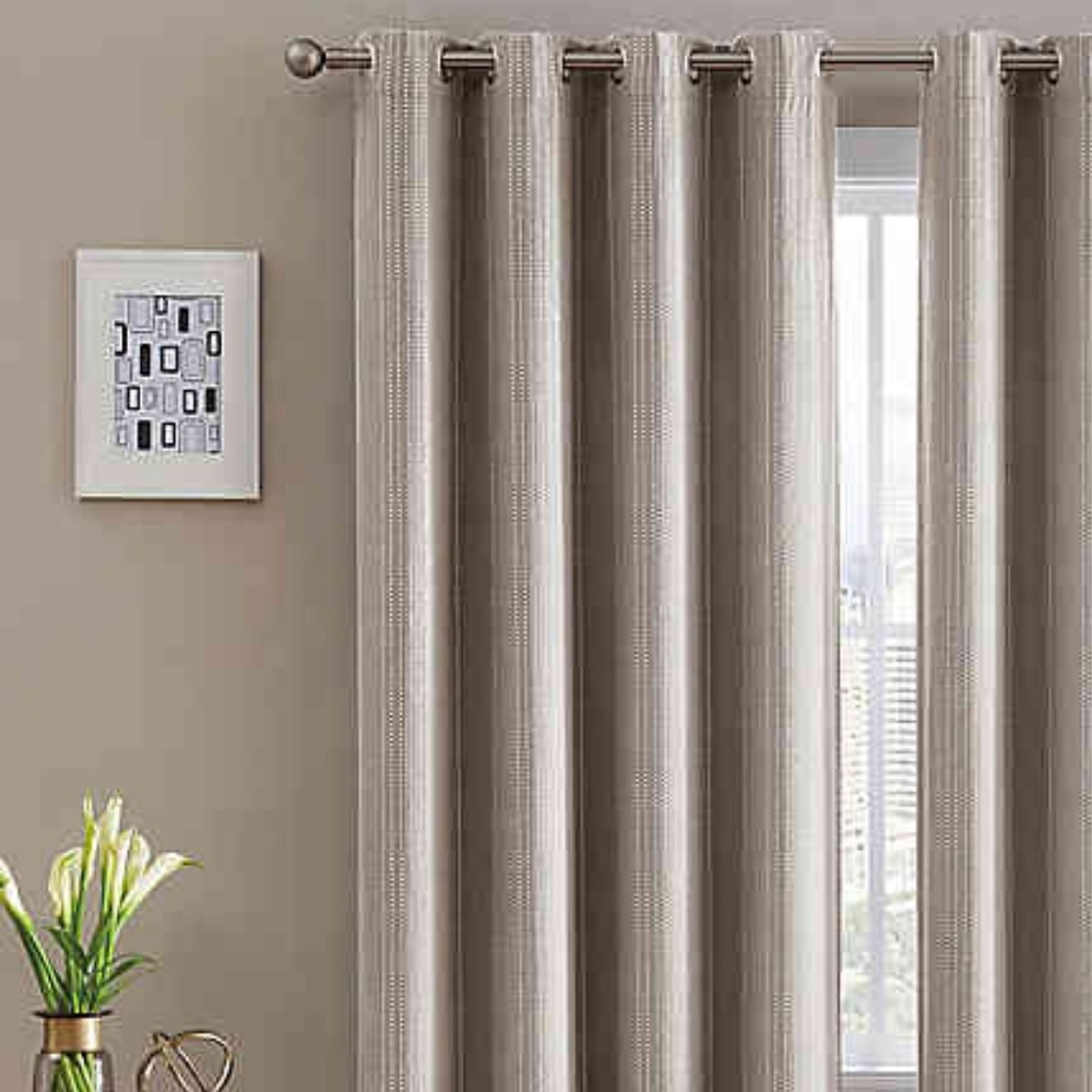 NEW Morse Code 95-Inch Grommet Top Window Curtain